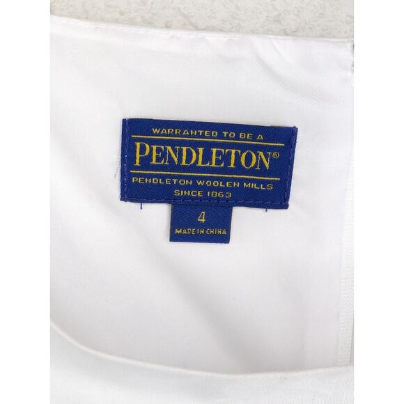 NWOT Pendleton Nantucket Cotton Dress Size 4 Gradient Colorway Midi Blue White - Picture 4 of 11